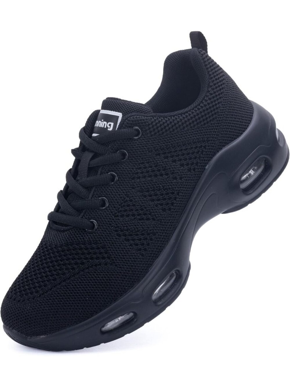 Women's Solid Black1 Walking Tennis Shoes Comfort Running Sneakers Breathable